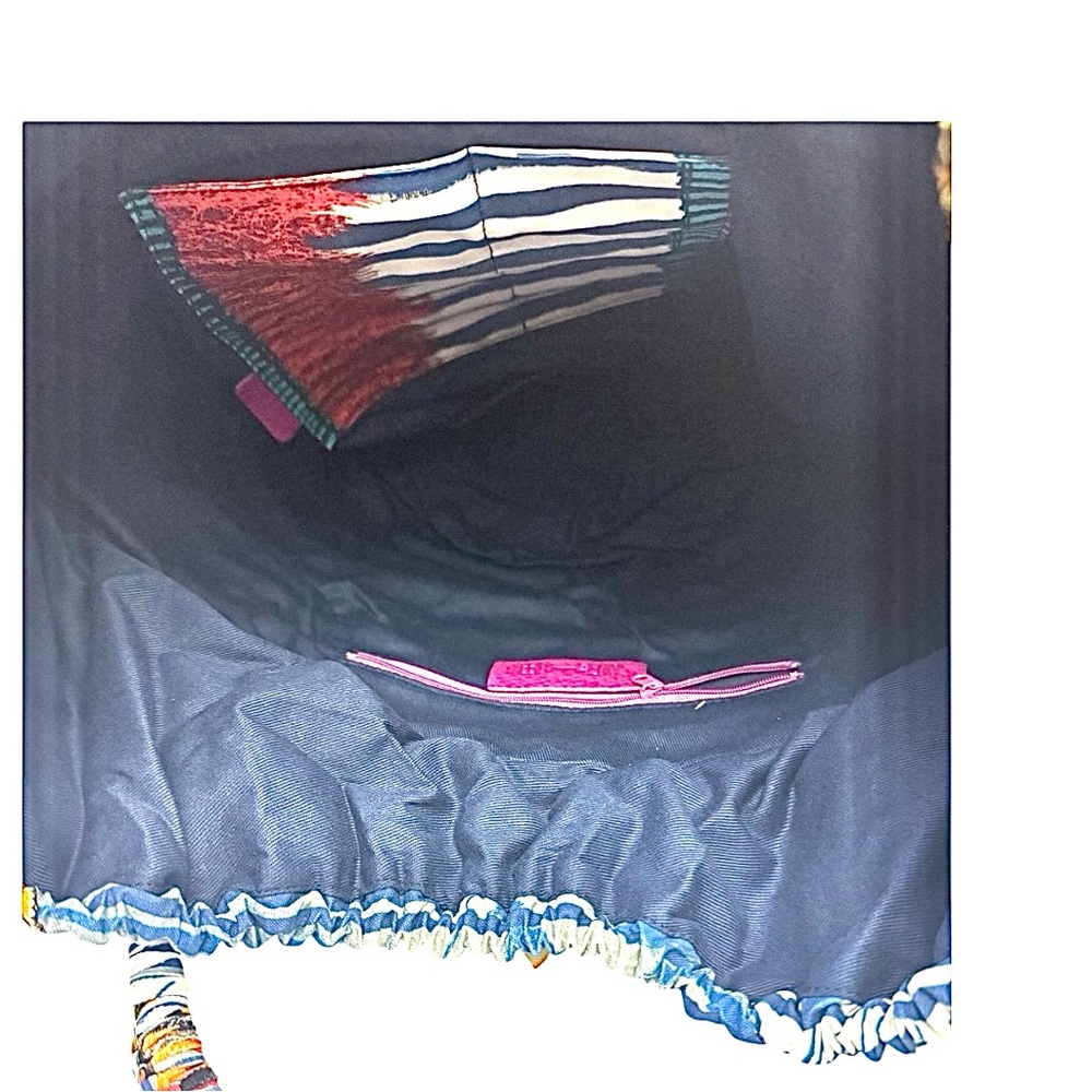 Boho Woven Straw Fringe Tote Bag Colorful Fabric Tassel Beach Handbag - Picture 9 of 11